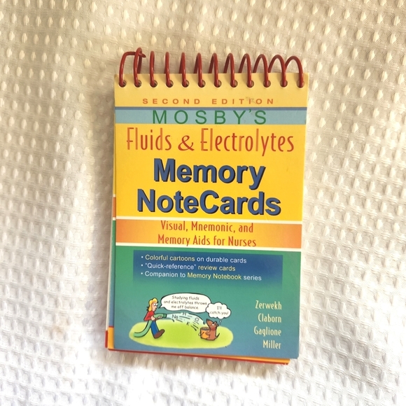 mosbys Office Mosbys Fluids And Electrolytes Memory Notecards